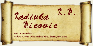 Kadivka Mićović vizit kartica